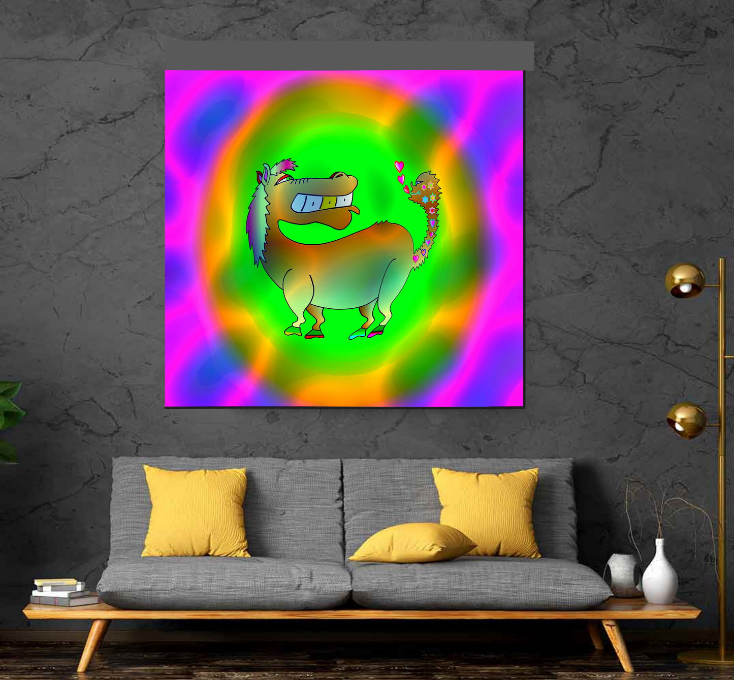 CRAZYY PFERD GLÄNZENDE LEINWAND MÄDCHEN LIEBEN PFERDE