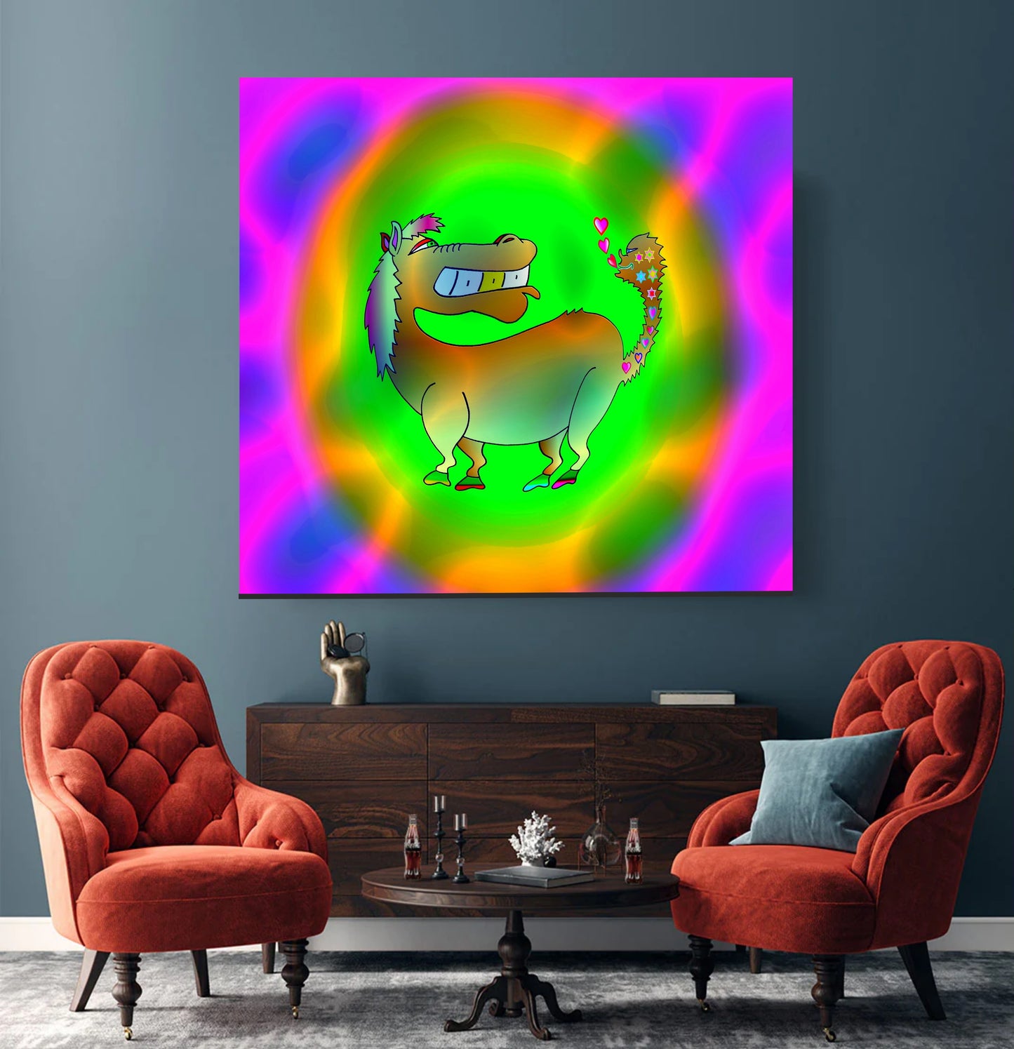 CRAZYY PFERD GLÄNZENDE LEINWAND MÄDCHEN LIEBEN PFERDE