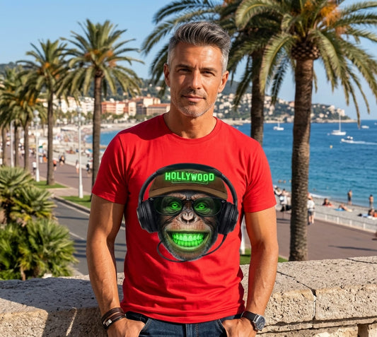 HOLLYWOOD AFFE Herren Premium Bio T-Shirt