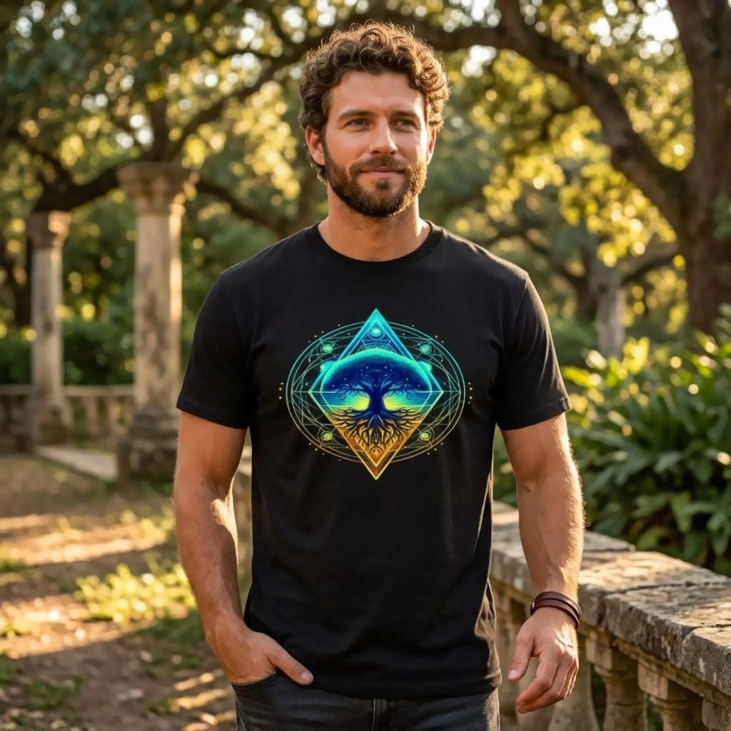 Kosmischer Baum des Lebens Herren T-Shirt