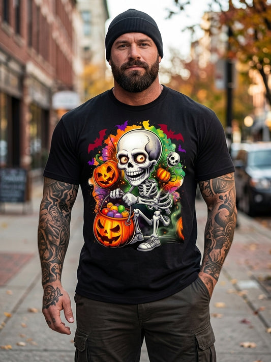 Color Explosion Skull Herren Premium Bio T-Shirt