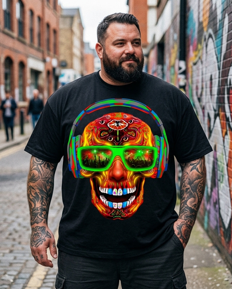 MUSIK SKULL Herren Premium Bio T-Shirt