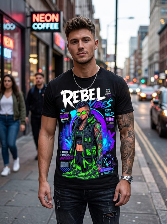 VIBES REBEL Herren Premium Bio T-Shirt