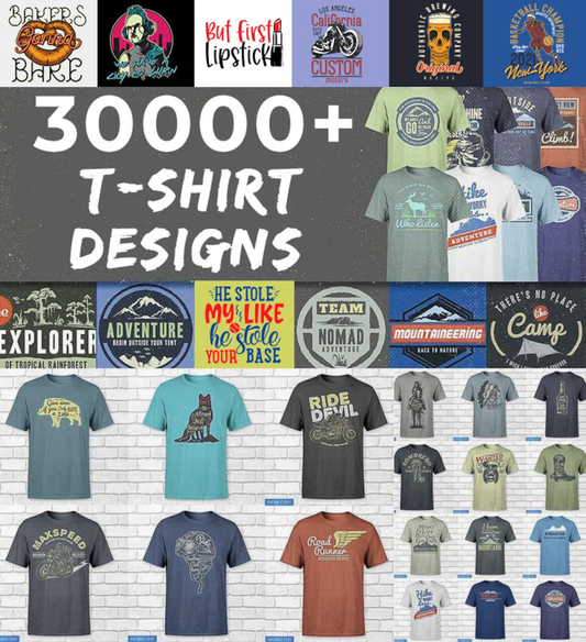 30,000 T-Shirts Designs für Druckgeschäft für 4 Euro